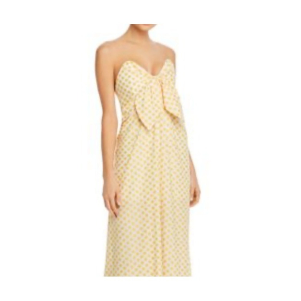 Significant Other for Anthropologie Yellow Daisy Strapless Summer Sun Dress, 8